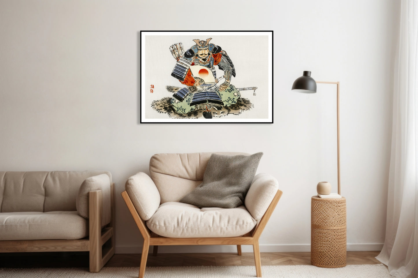 Plakat  Samurai, Kōno Bairei Japoński Vintage do Salonu