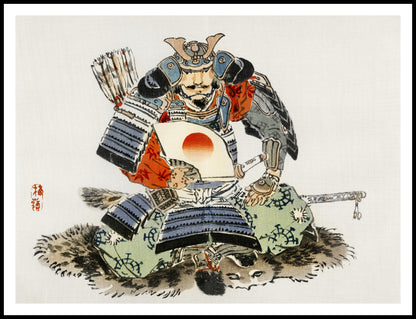 Plakat  Samurai, Kōno Bairei Japoński Vintage do Salonu