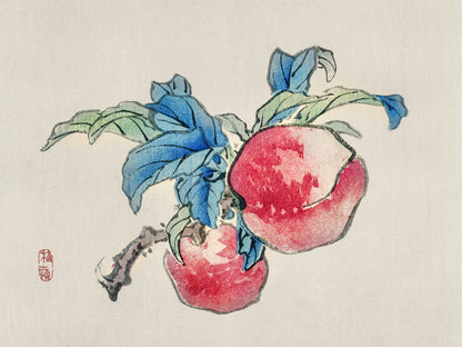 Plakat  Peaches, Kōno Bairei Japoński Vintage do Salonu