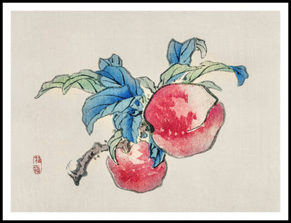Plakat  Peaches, Kōno Bairei Japoński Vintage do Salonu