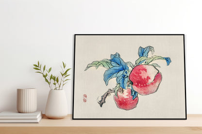 Plakat  Peaches, Kōno Bairei Japoński Vintage do Salonu