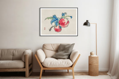 Plakat  Peaches, Kōno Bairei Japoński Vintage do Salonu