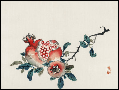 Plakat  Pomegranate,  Kōno Bairei Japoński Vintage do Salonu