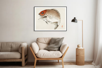 Plakat  Tai Fish,  Kōno Bairei Japoński Vintage do Salonu