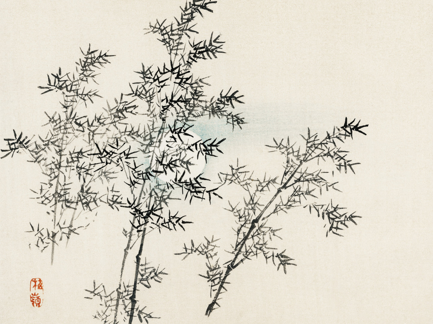 Plakat  Bamboo, Kōno Bairei Japoński Vintage do Salonu