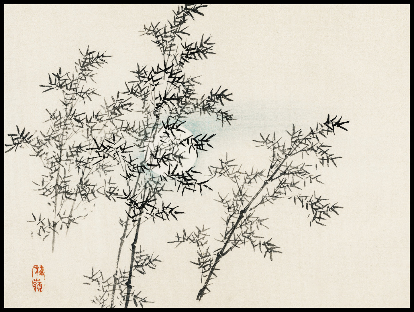 Plakat  Bamboo, Kōno Bairei Japoński Vintage do Salonu