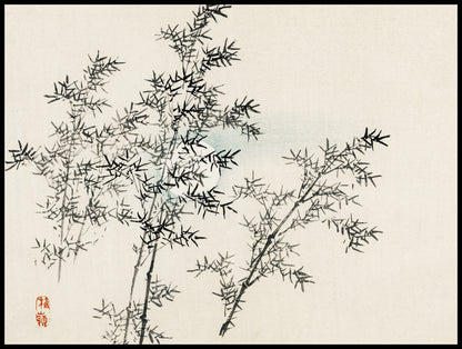 Plakat  Bamboo, Kōno Bairei Japoński Vintage do Salonu