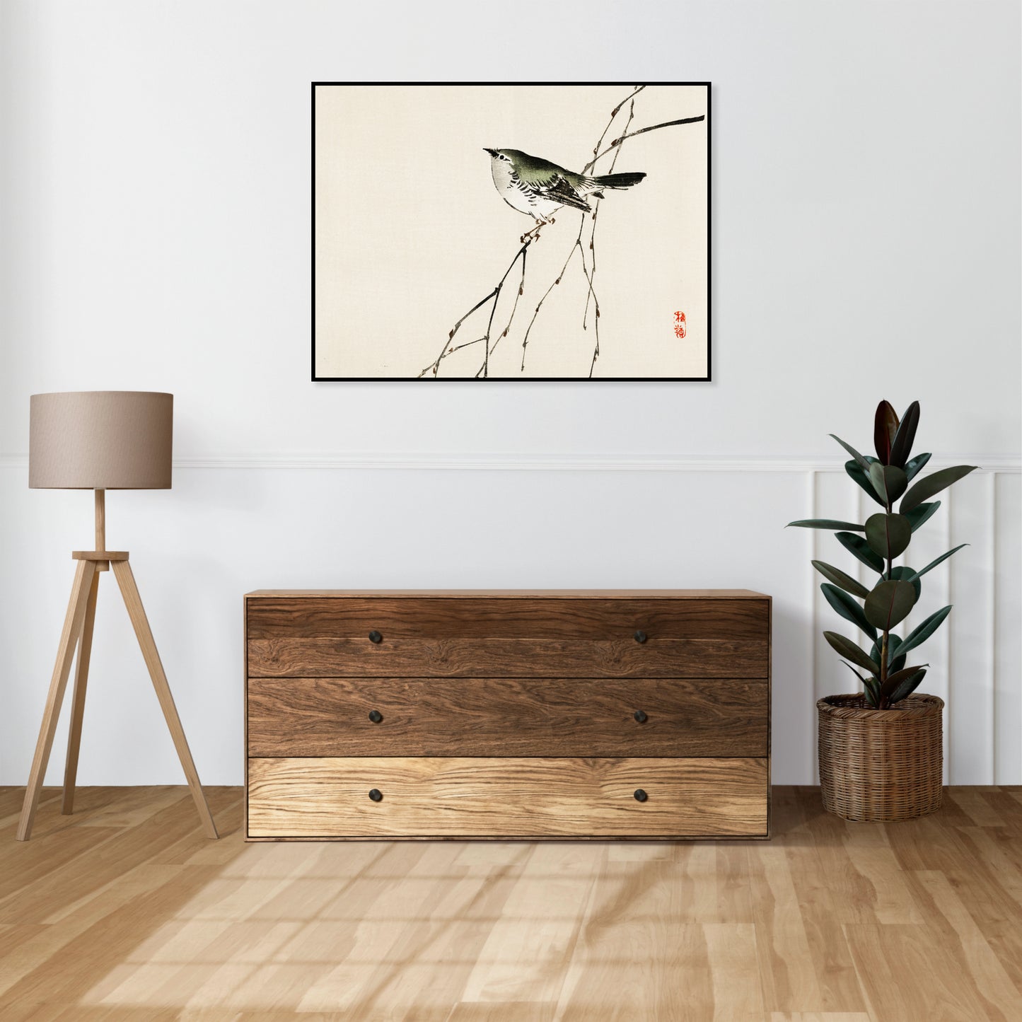Plakat  Tit, Kōno Bairei Japoński Vintage do Salonu