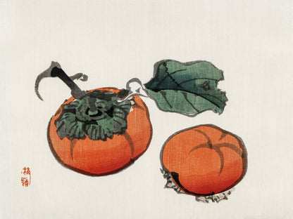 Plakat  Persimmons, Kōno Bairei Japoński Vintage do Salonu