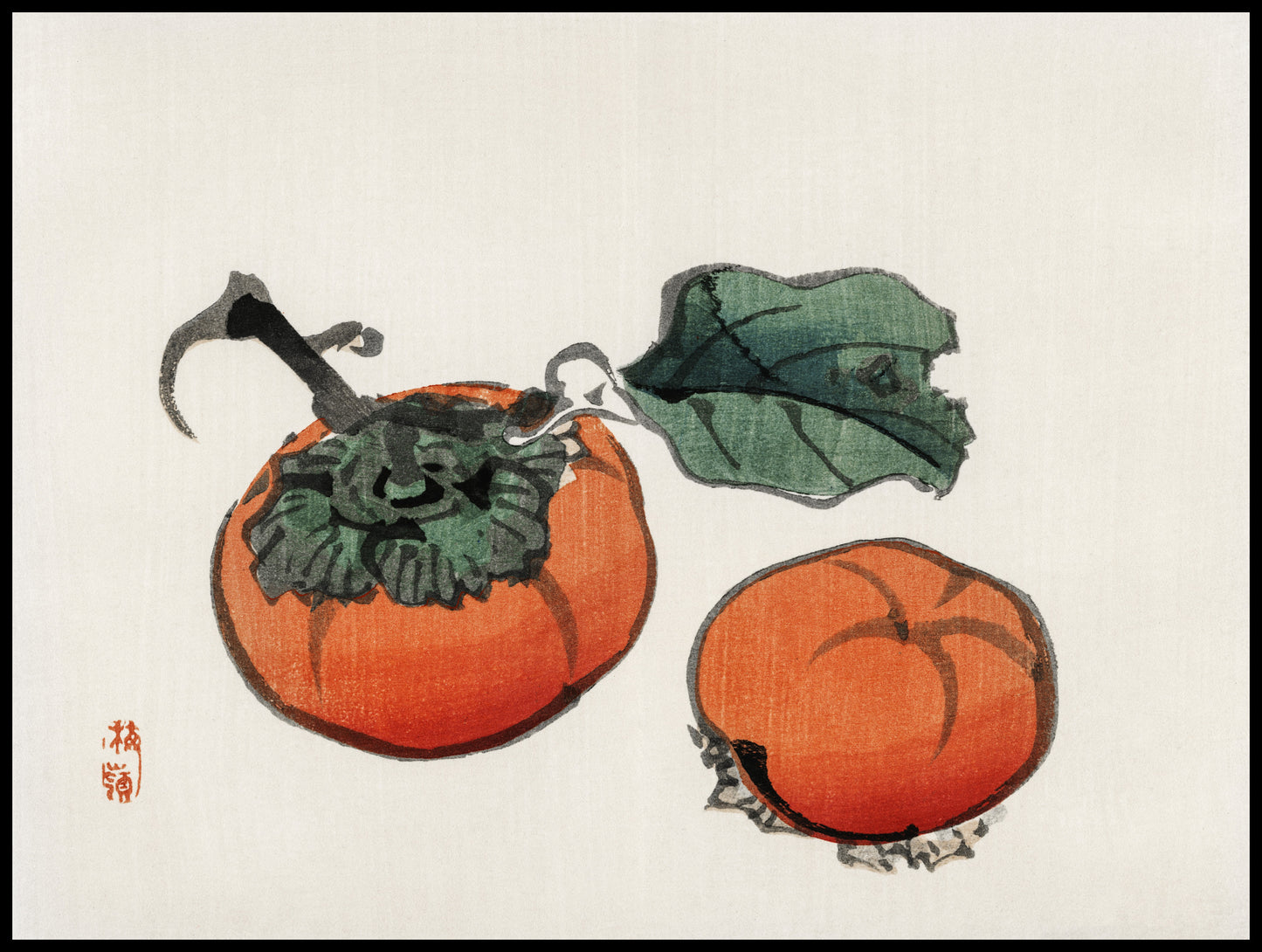 Plakat  Persimmons, Kōno Bairei Japoński Vintage do Salonu