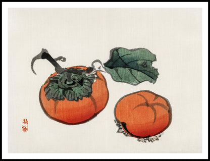 Plakat  Persimmons, Kōno Bairei Japoński Vintage do Salonu