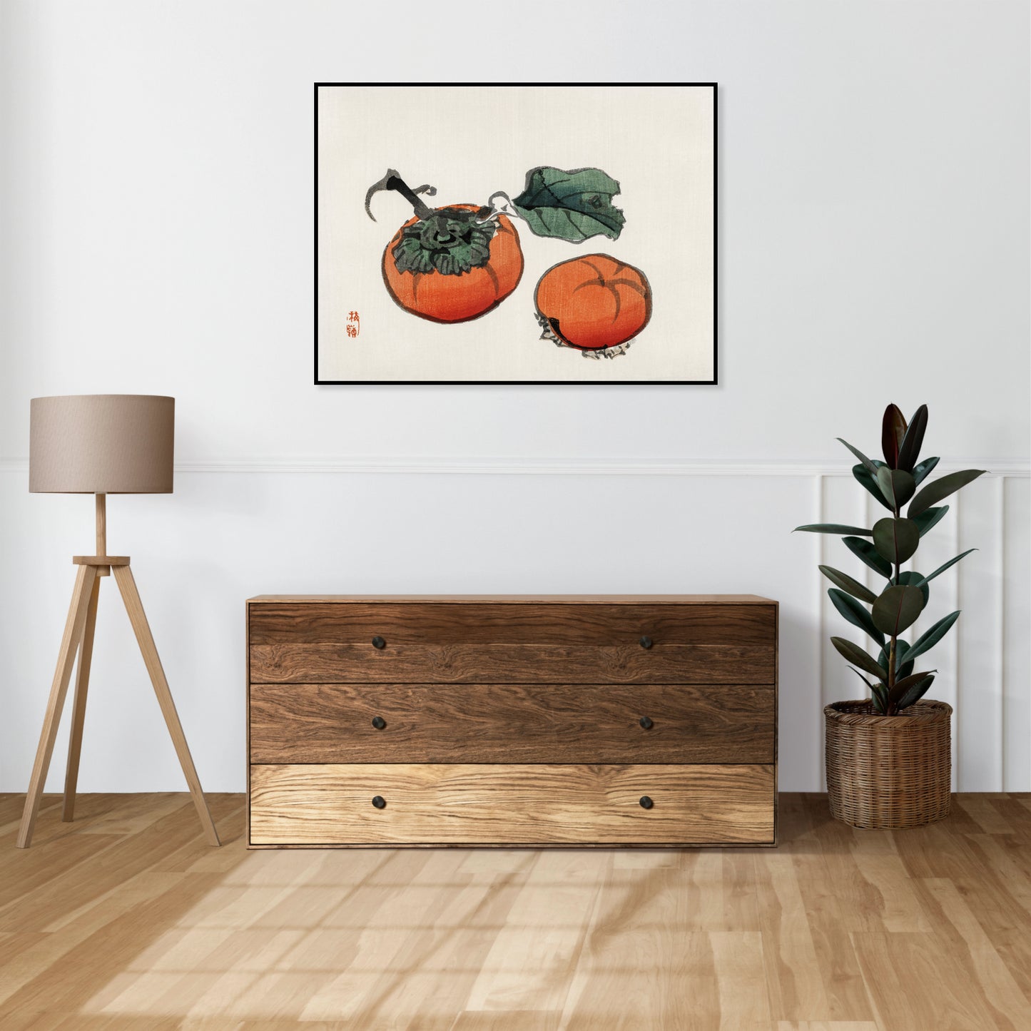 Plakat  Persimmons, Kōno Bairei Japoński Vintage do Salonu
