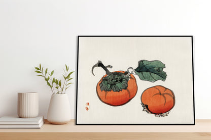 Plakat  Persimmons, Kōno Bairei Japoński Vintage do Salonu
