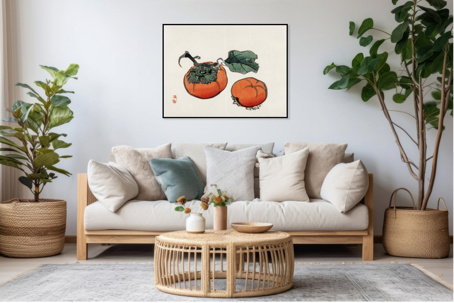 Plakat  Persimmons, Kōno Bairei Japoński Vintage do Salonu