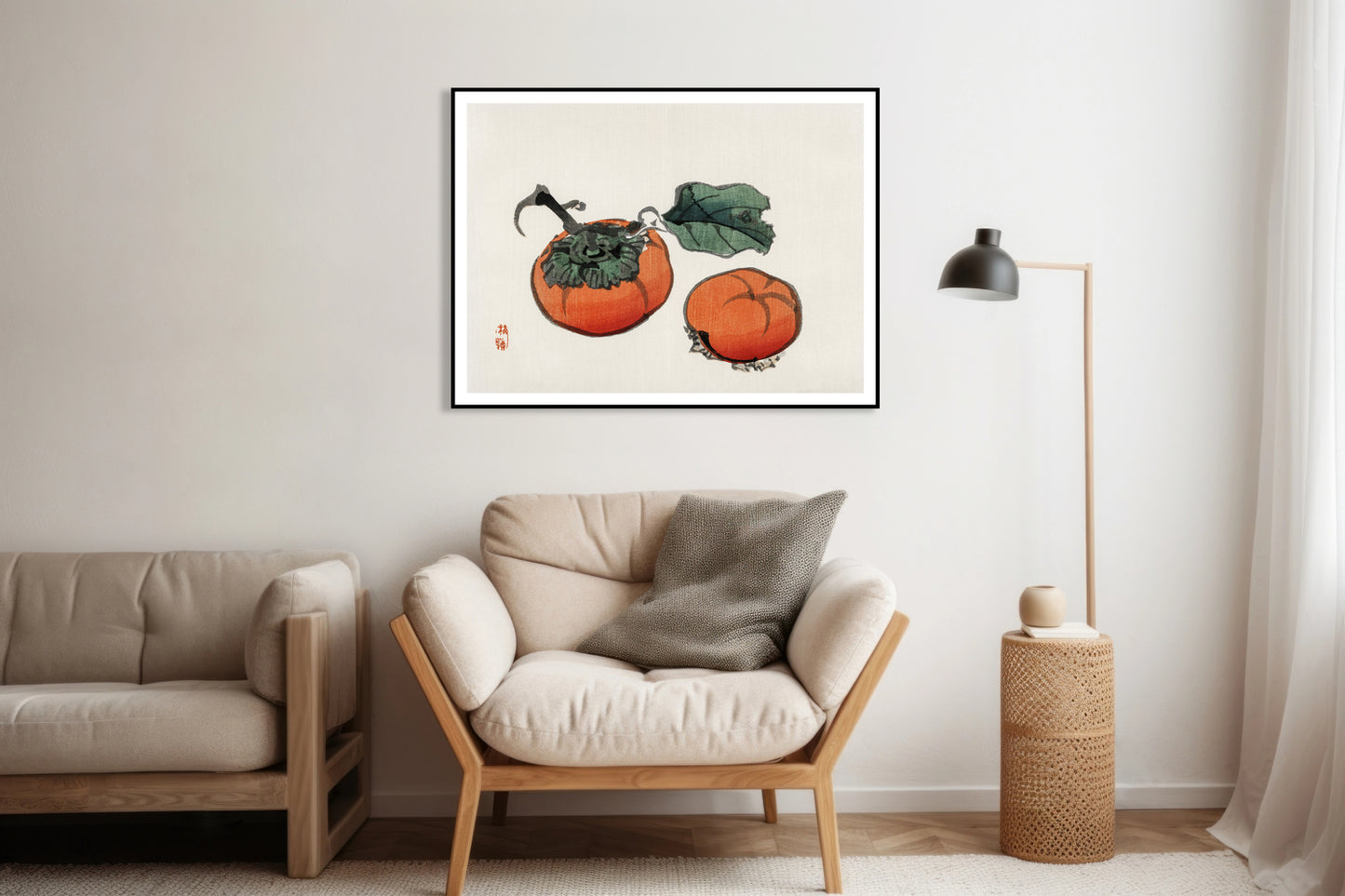 Plakat  Persimmons, Kōno Bairei Japoński Vintage do Salonu