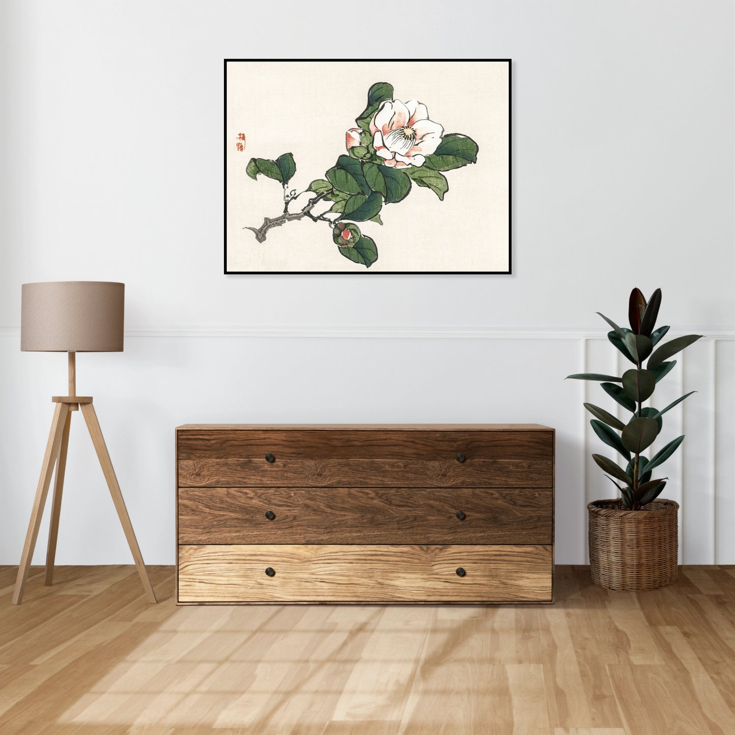 Plakat  Camelia, Kōno Bairei Japoński Vintage do Salonu