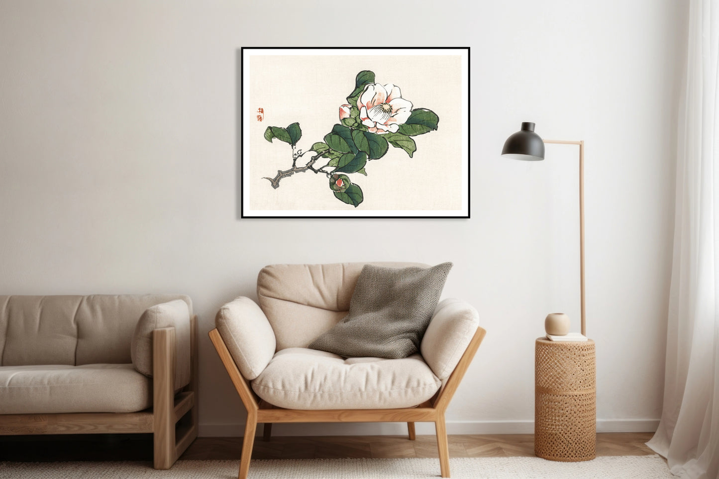 Plakat  Camelia, Kōno Bairei Japoński Vintage do Salonu