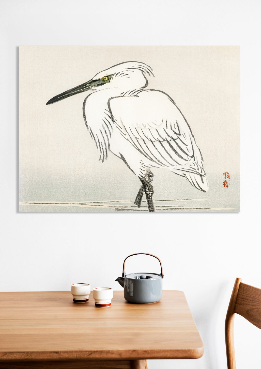 Obraz  Snowy Egret, Kōno Bairei Japoński Vintage do Salonu