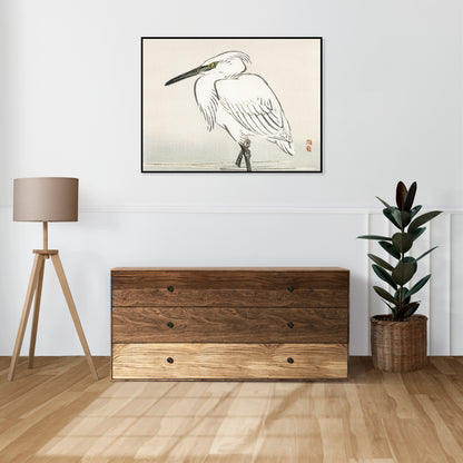 Plakat  Snowy Egret, Kōno Bairei Japoński Vintage do Salonu