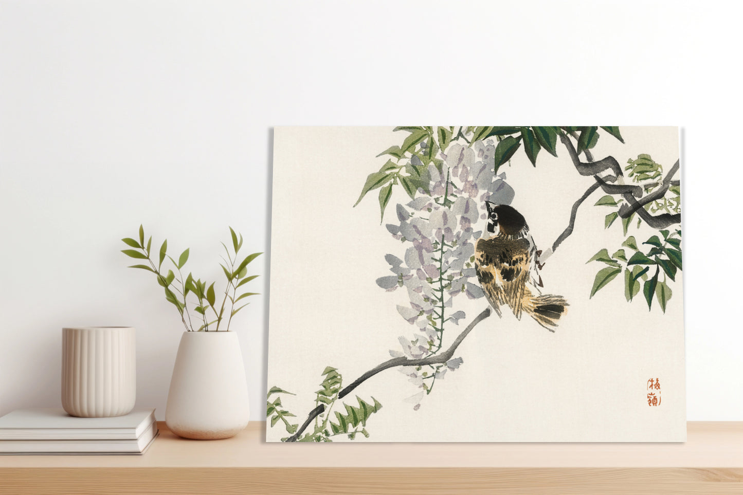Obraz  Sparrow on a Branch, Kōno Bairei Japoński Vintage do Salonu