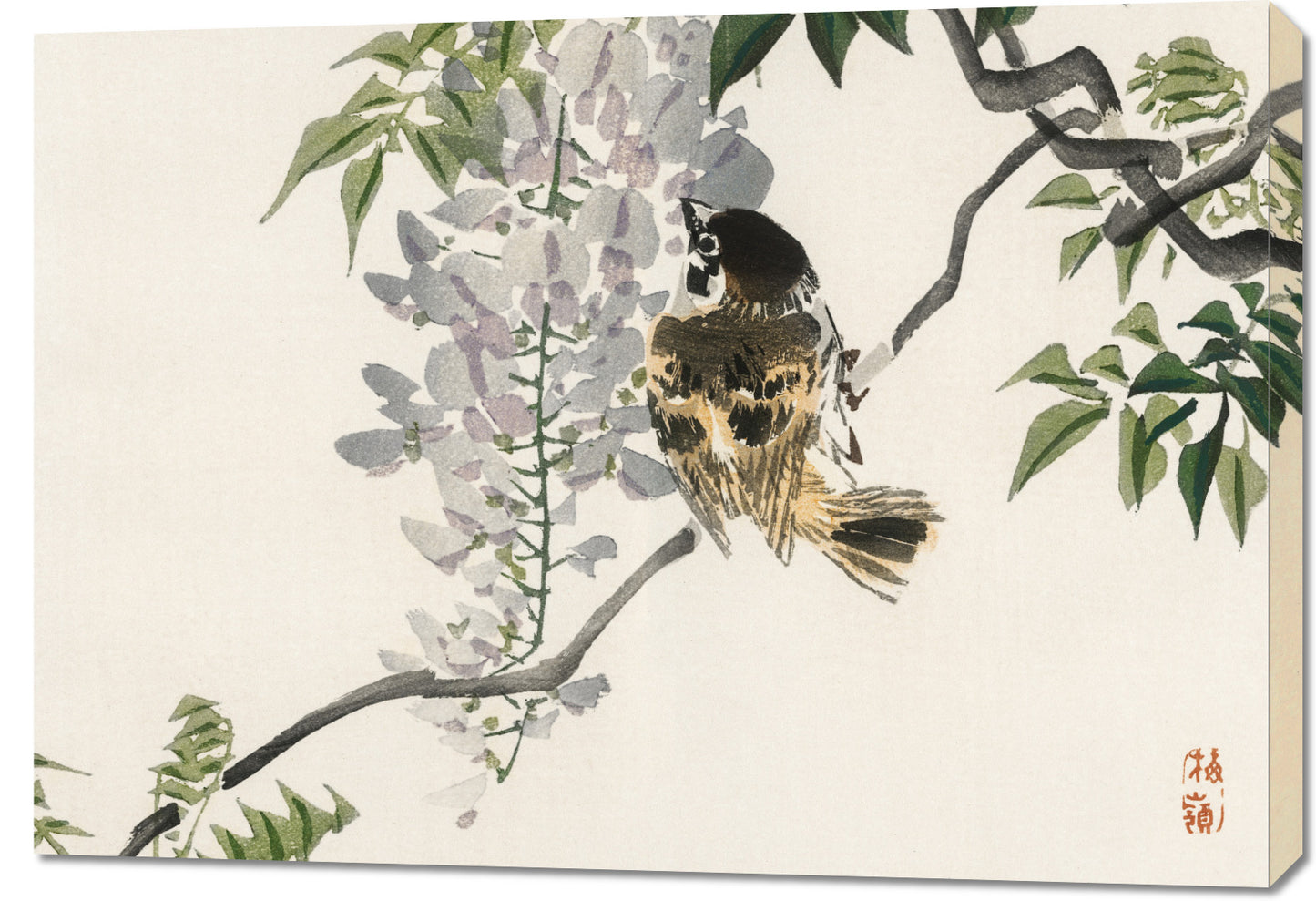 Obraz  Sparrow on a Branch, Kōno Bairei Japoński Vintage do Salonu