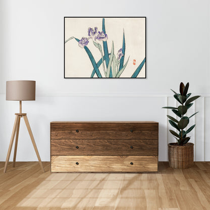 Plakat  Irises, Kōno Bairei Japoński Vintage do Salonu