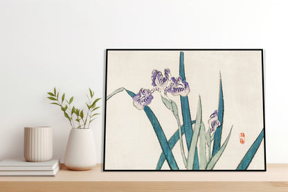 Plakat  Irises, Kōno Bairei Japoński Vintage do Salonu