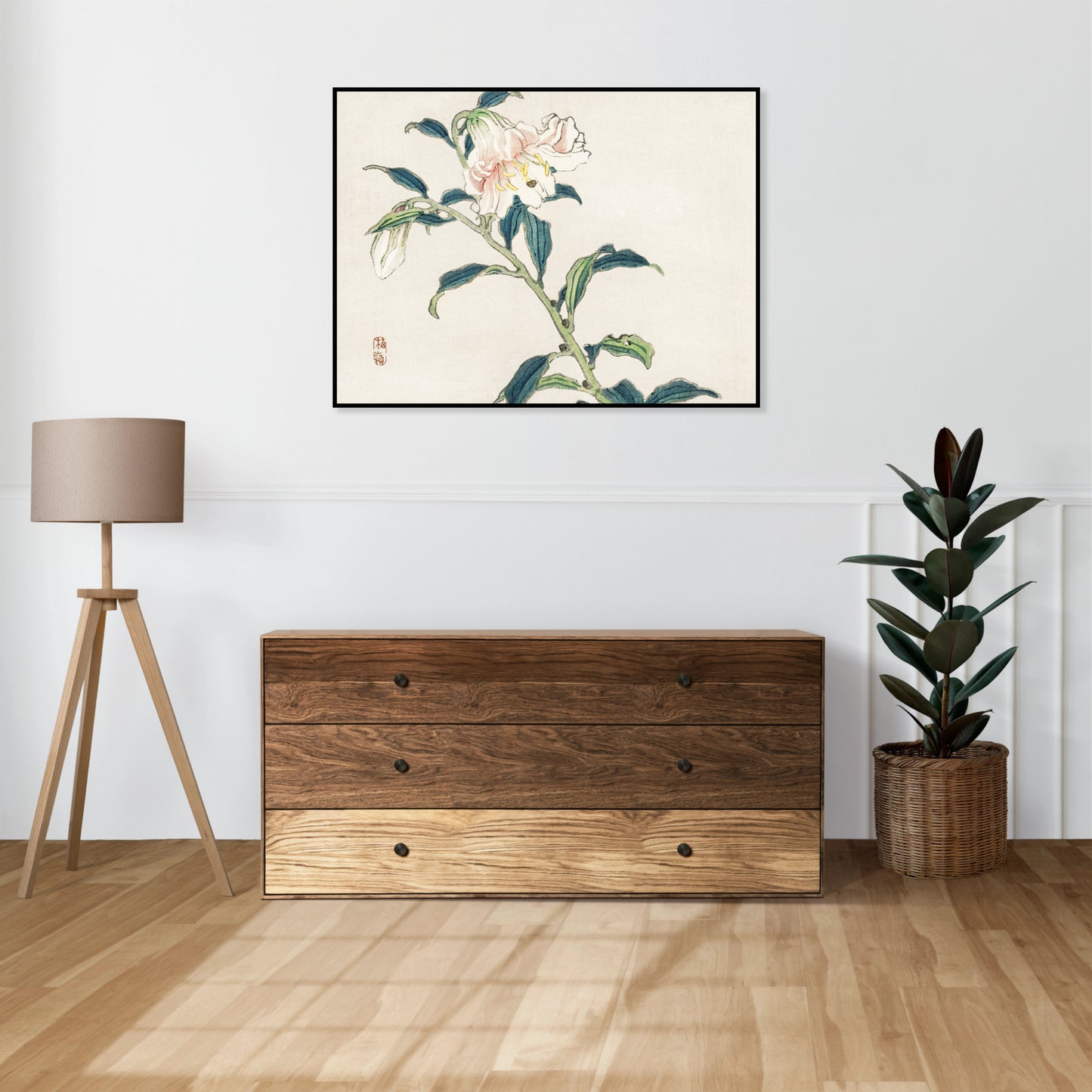 Plakat  Lily, Kōno Bairei Japoński Vintage do Salonu