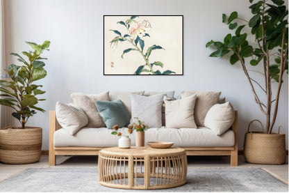 Plakat  Lily, Kōno Bairei Japoński Vintage do Salonu