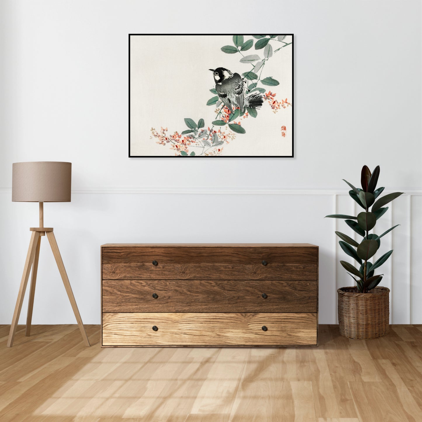 Plakat  Black-Capped Chickadee,  Kōno Bairei Vintage do Salonu