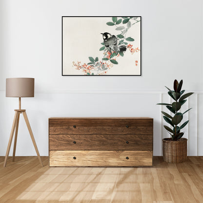 Plakat  Black-Capped Chickadee,  Kōno Bairei Vintage do Salonu