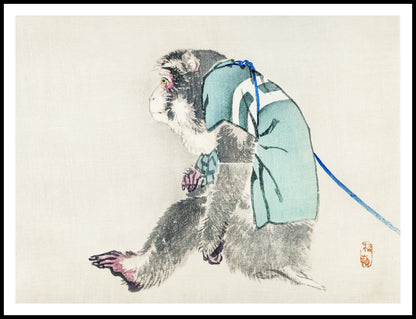 Plakat  Monkey, Kōno Bairei Japoński Vintage do Salonu