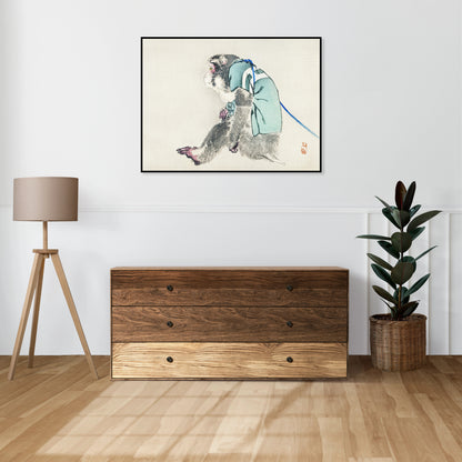 Plakat  Monkey, Kōno Bairei Japoński Vintage do Salonu