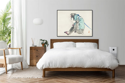 Plakat  Monkey, Kōno Bairei Japoński Vintage do Salonu