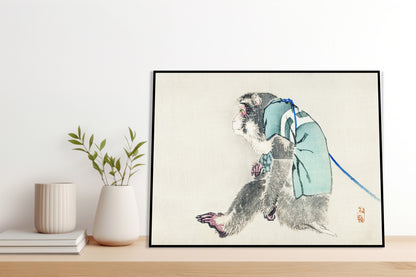 Plakat  Monkey, Kōno Bairei Japoński Vintage do Salonu