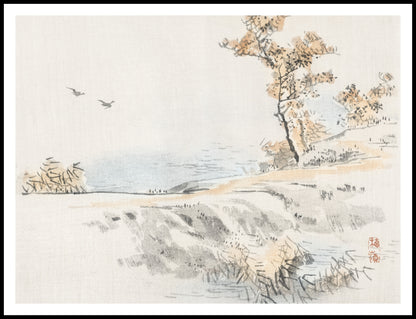 Plakat  Landscape, Kōno Bairei Japoński Vintage do Salonu
