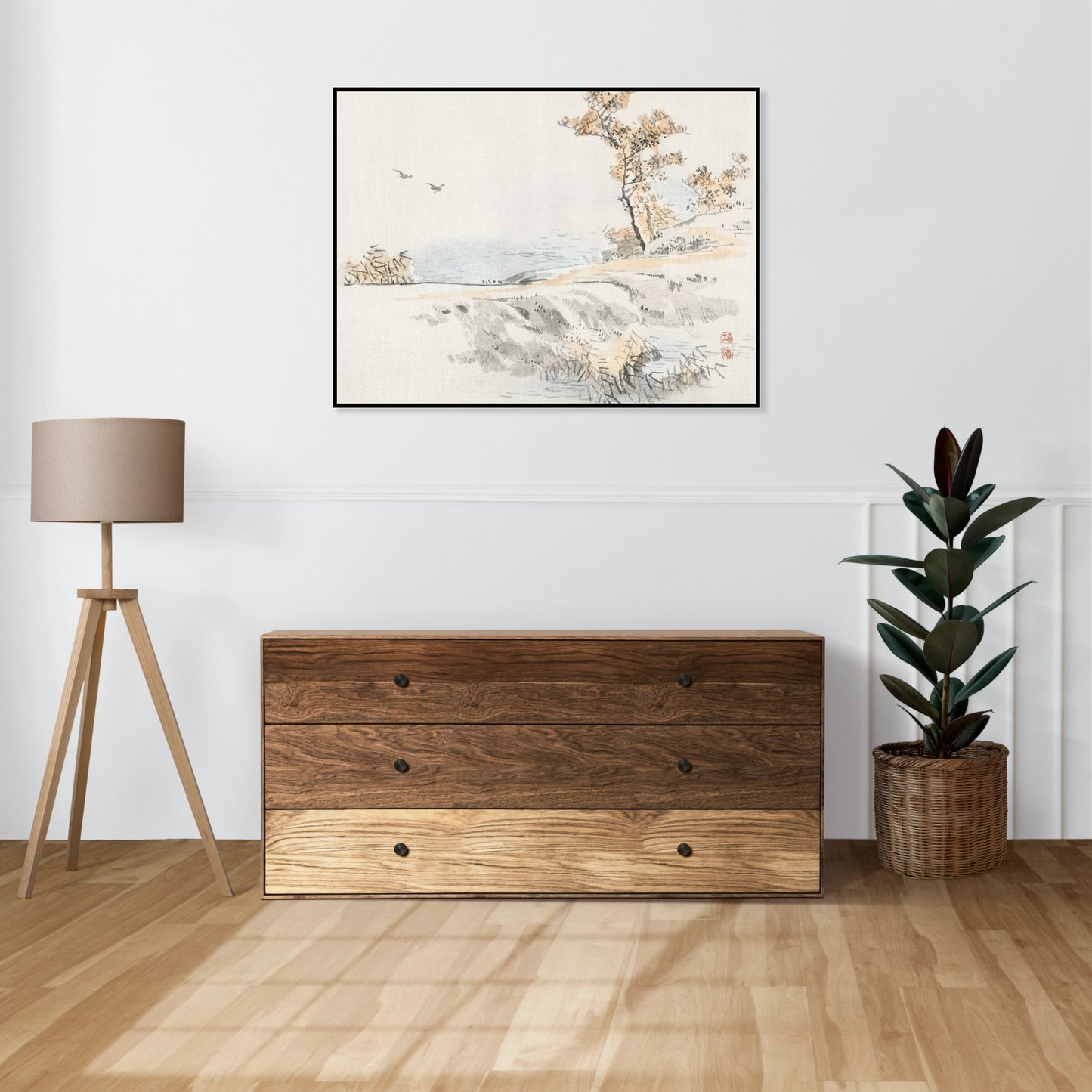 Plakat  Landscape, Kōno Bairei Japoński Vintage do Salonu