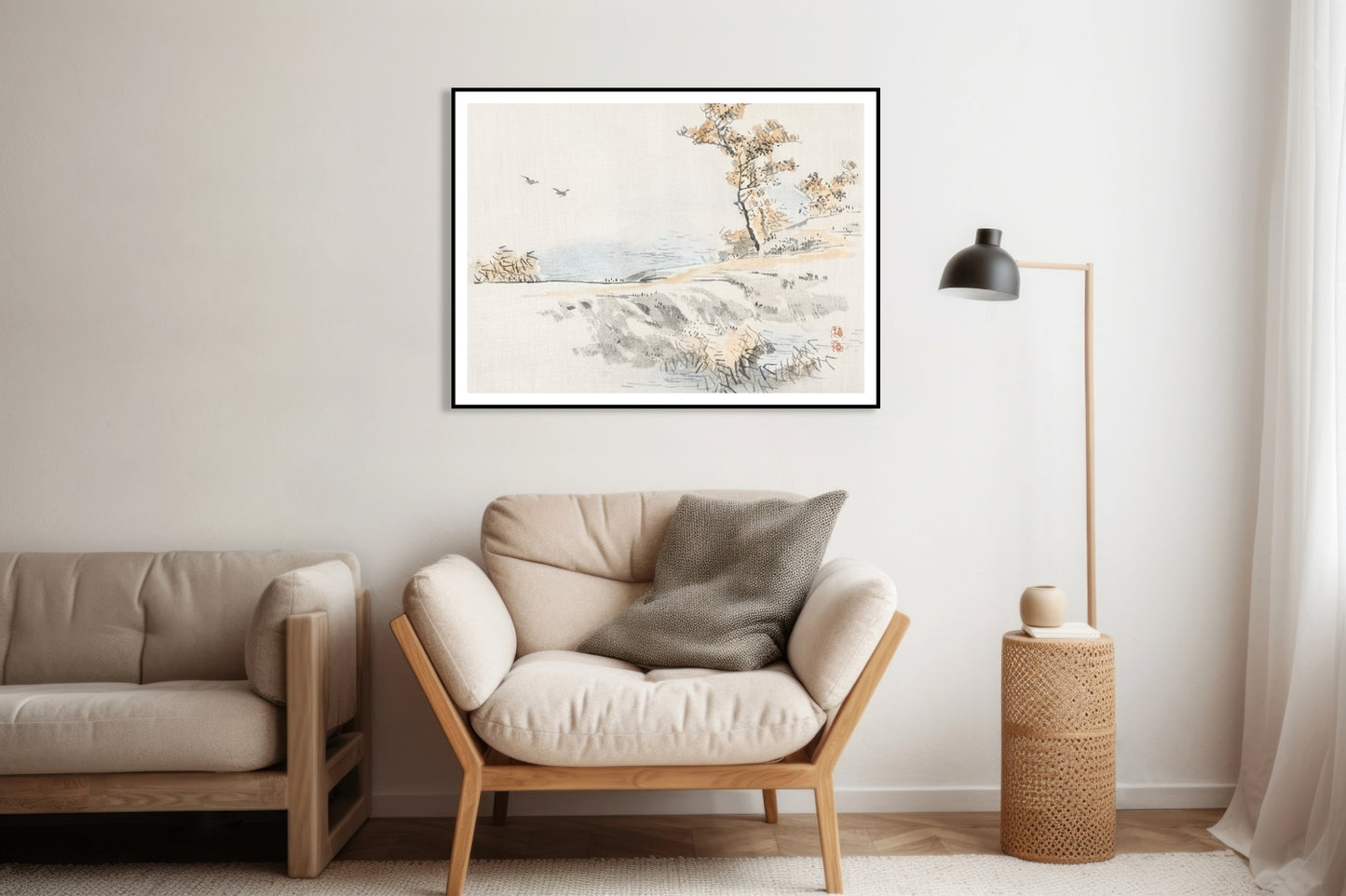 Plakat  Landscape, Kōno Bairei Japoński Vintage do Salonu
