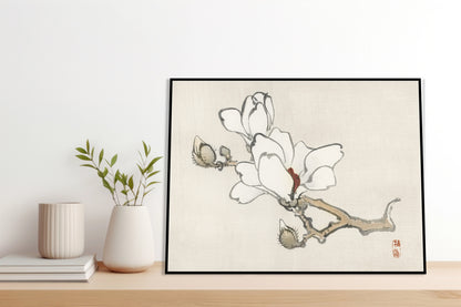 Plakat  Magnolia, Kōno Bairei Japoński Vintage do Salonu