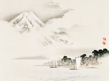 Plakat  View of Mount Fuji, Kōno Bairei Japoński Vintage do Salonu