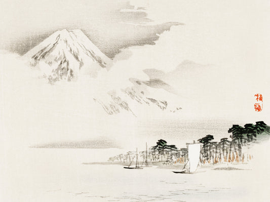 Plakat  View of Mount Fuji, Kōno Bairei Japoński Vintage do Salonu