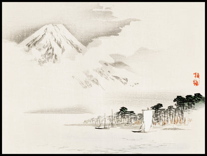 Plakat  View of Mount Fuji, Kōno Bairei Japoński Vintage do Salonu