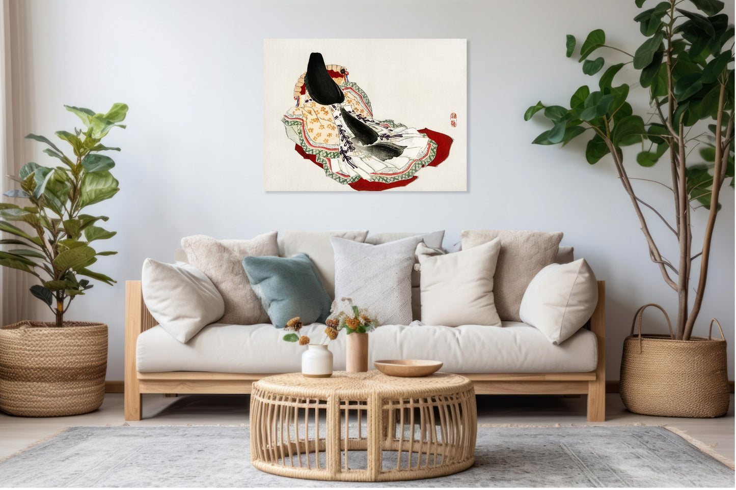 Obraz  A Lady in a Kimono, Bairei Japoński Vintage do Salonu