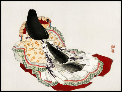 Plakat  A Lady in a Kimono, Bairei Japoński Vintage do Salonu