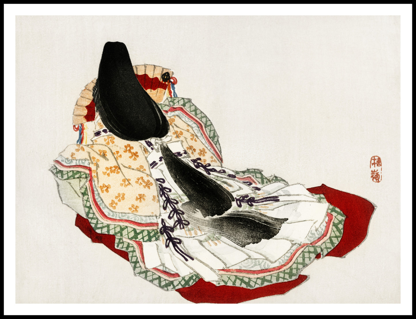 Plakat  A Lady in a Kimono, Bairei Japoński Vintage do Salonu