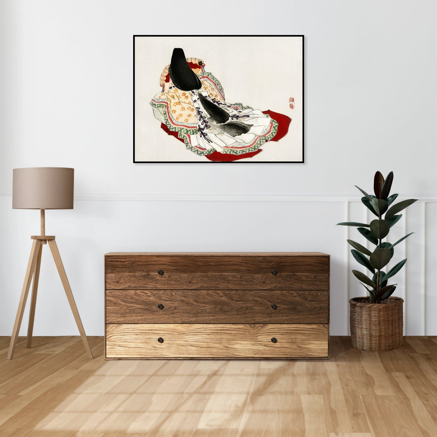Plakat  A Lady in a Kimono, Bairei Japoński Vintage do Salonu