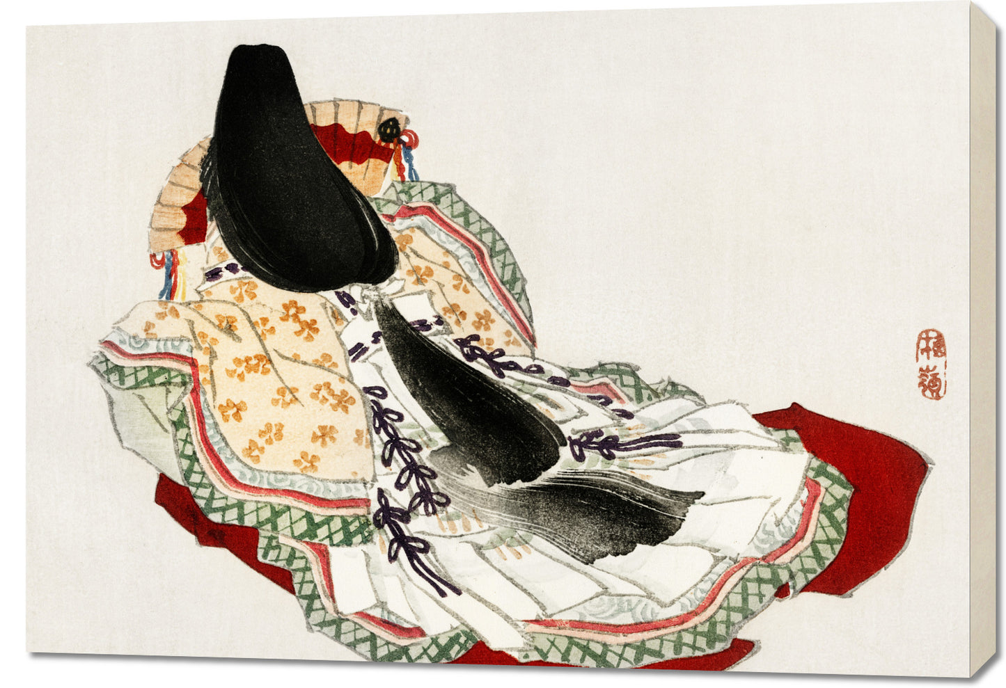 Obraz  A Lady in a Kimono, Bairei Japoński Vintage do Salonu