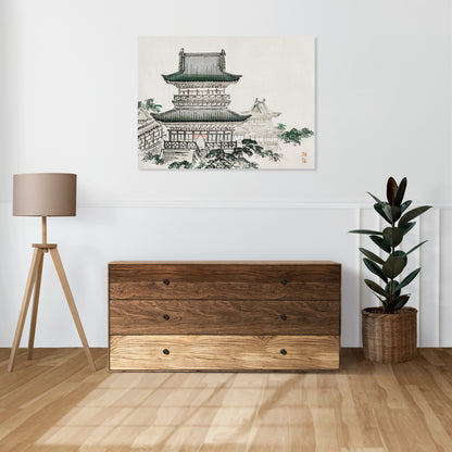 Obraz  Japanese Architecture, Bairei Japoński Vintage do Salonu