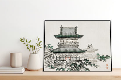 Plakat  Japanese Architecture, Bairei Japoński Vintage do Salonu