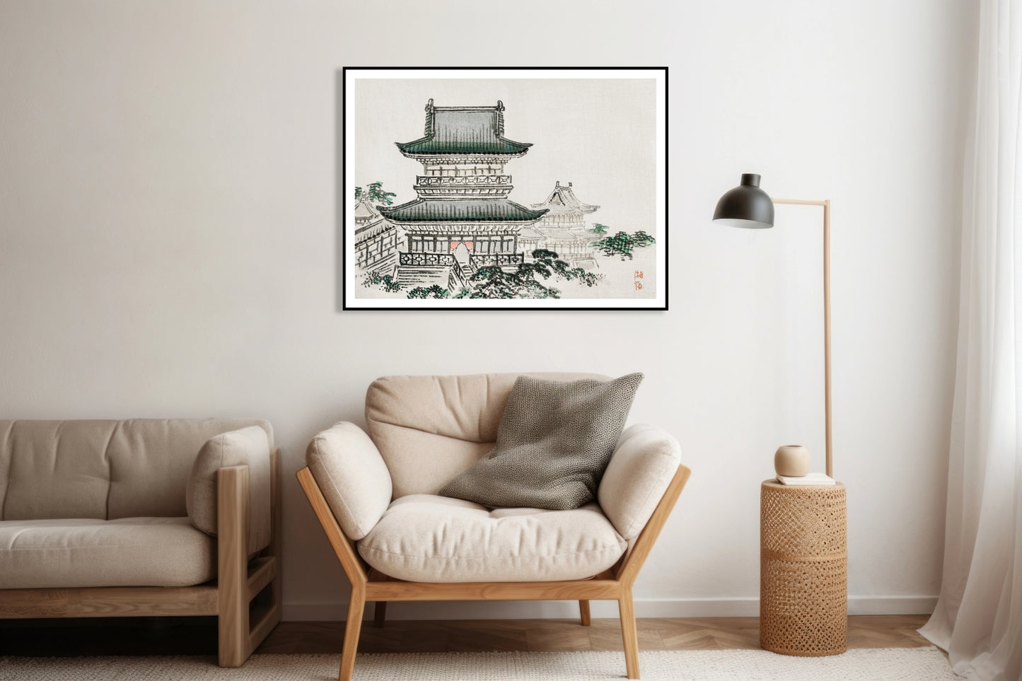 Plakat  Japanese Architecture, Bairei Japoński Vintage do Salonu